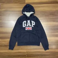 GAP パーカー　ネイビー Sサイズ 刺繍プリント　ユニオンジャック　フェード