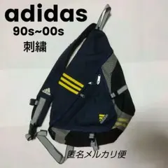 90s adidas 刺繍 ショルダーバッグ 斜め掛け テック カバン 鞄 レア