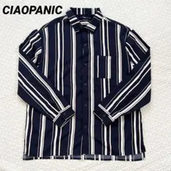 CIAOPANIC チャオパニック 長袖ストライプシャツ ネイビー L メンズ