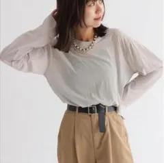 ジャーナルスタンダードレリューム　シアークルーネックロングTシャツ