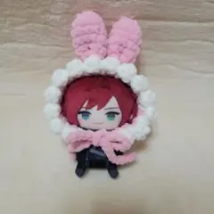 10センチ　ぬいぐるみ　ボンネット　うさみみ　ピンク　ぬい服　にじぱぺ