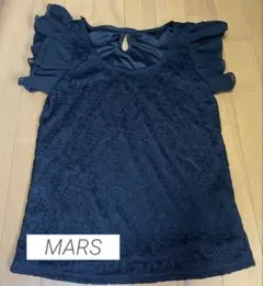 MARS黒いレースフリル袖トップス