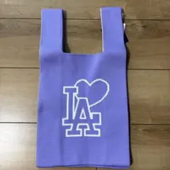 MLB LA Dodgers ニットトートバッグ パープルのサムネイル