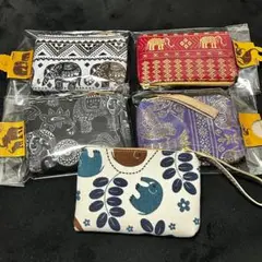 アジアン雑貨 象柄　新品、未使用　小物・小銭入れ ポーチ☆①