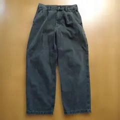 GUタックワイドパンツ　ブラックデニム