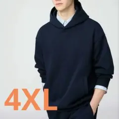 【WEB限定4XL】UNIQLO オーバーサイズプルパーカーネイビー