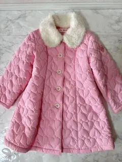 メゾピアノ　120 コート　中綿入り　ピンク　薄手　長袖　ファー取り外し可能