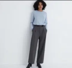 タックワイドパンツ（ワンタック) XS 裾上げ済み　グレーのサムネイル