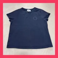 Martin Kim CIRCLE LOGO クロップド丈Tシャツ ネイビー