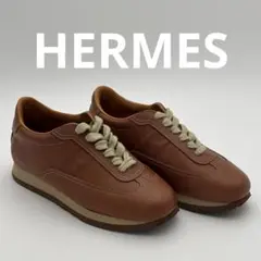 エルメス クイック レザースニーカー Hロゴ ブラウン 37/約23.5cmのサムネイル