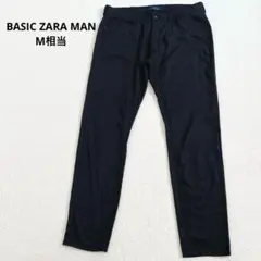 ザラZARA MAN BASIC スリムパンツ 黒/チャコールグレー　M相当