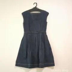 アニエスベー★デニムワンピース ジャンパースカート ネイビー　M