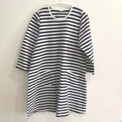 marimekkoマリメッコ JARILLA ネイビーボーダーワンピース 160