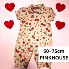 50~75cm‪‪♥︎⁡PINK HOUSE さくらんぼ柄ロンパースのサムネイル