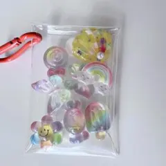 ガチャ詰めポーチ風　キーホルダー　キャンディバッグキーホルダー　カラフル