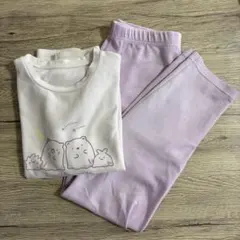 ユニクロ すみっコぐらし パジャマ ルームウェア 長袖 パープル 150