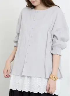 samansa mos2♡袖口シャーリング前後2WAYブラウス