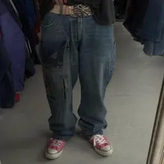 00s MACKDADDY ワイドデニム グッドフェード ダメージ加工 赤耳 - メルカリ