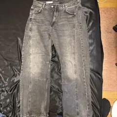 ZARA ザラ シームディテール バギー デニムパンツ EU42