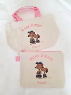 新品未使用　 日焼けスヌーピー トートバッグ ポーチ