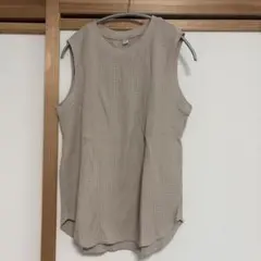 ベージュ メッシュ ノースリーブ M
