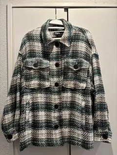 緑と白のチェック柄ジャケット