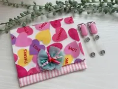 移動ポケット  女の子 クリップ付き リボン ハート ピンク