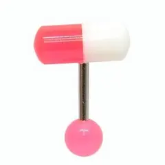 2個　14G カプセルバーベルUVアクリル アクリルボール ストレートバーベル