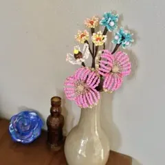 ビーズフラワー 花束 ブーケ インテリア 造花 一輪挿し ギフト 枯れない花