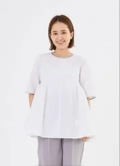 yori フクレサイドギャザーブラウス ライトサックス 36 - メルカリ