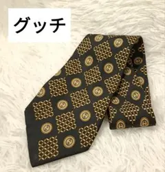 Gucci✨️　紺　ネイビー　 幾何学模様 シルク　ネクタイ