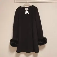 ノーカラーコート　セシルマクビー　ブラック