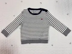 プチバトー　長袖カットソー　ロンT 18m/81cm ボーダー