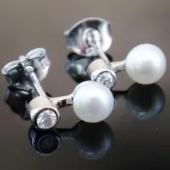 100円値下げ！ シルバー パール ピアス