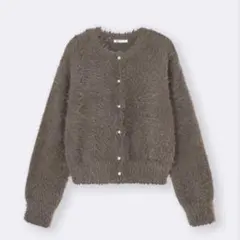 GU シャイニークルーネックカーディガンZ Sサイズ　ブラウン