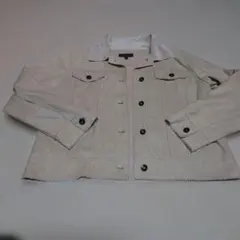 ベージュ フリース襟 ボタン付きジャケット Lサイズ