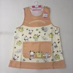 サンリオキャラクターズ大集合　オレンジ　保育士エプロン　フリーサイズ