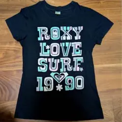 ROXY LOVE SURF 1990 Tシャツラメ付きロゴ入り