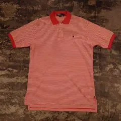 Polo by Ralph Laurenボーダーポロシャツ M 赤白 　5342