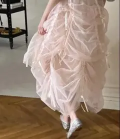 Ballerina drawstring ribbon skirt - メルカリ
