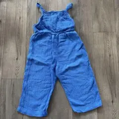 ZARA ブルー コットン風オーバーオール　98センチ