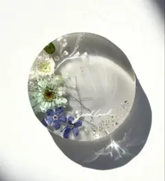 ハンドメイド レジンヘアゴムorヘアクリップ マトリカリア 金木犀