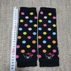 ミキハウス DOUBLE.B ベビーレッグウォーマー 黒 ドット