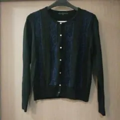 ANAYI ネイビー レースカーディガン　ニット　サイズ38