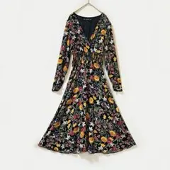 極美品✨ZARA ザラ カシュクール 花柄 リバティ ロング フレアワンピース