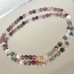 天然石 トルマリン デザインブレスレット 約3.7mm