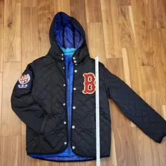 キッズ　2WAYジャケット150cmネイビー　中ブルー　フード取り外し可