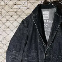 【激渋】ヴィンテージ加工 デニム　テーラードジャケット　ヒゲ