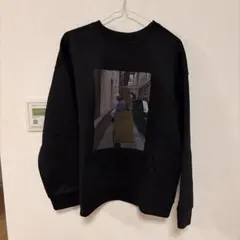 写真プリント ブラックトレーナー