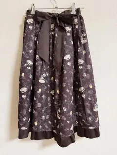 axes femmeのブラウンのメルティショコラ柄スカート アクシーズファム